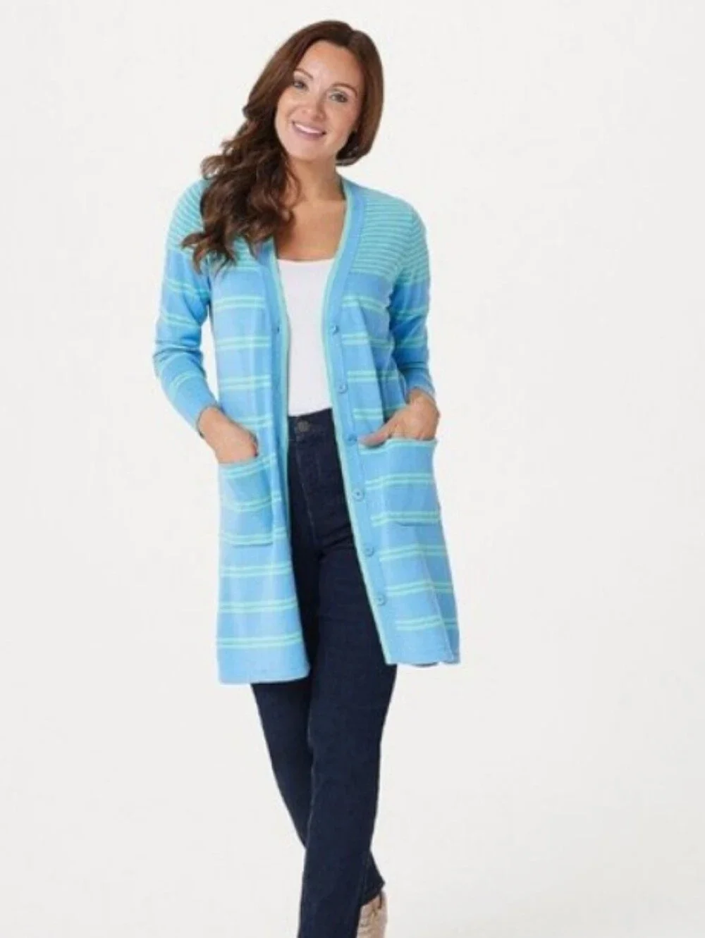 Issac Mizrahi Long Cardigan Sz M